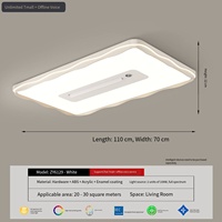 Lampu Kipas Langit-langit Tanpa Bilah LED Modern Besi Akrilik Remote Control Dapat Diredupkan Rumah Kamar Tidur Ruang Tamu Aula Hotel Restoran Flush