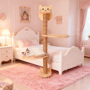 Holz-Katzenbaum mit Sisal-Kratzbaum, mehrstufigen Sitzplätzen, stabiler Indoor-Katzenturm zum Klettern, Kratzen und Entspannen - Product Image 6