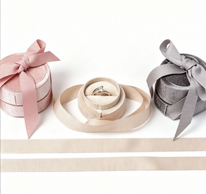 <b>Round</b> velvet ring <b>box</b> untieable ribbon bow untie open unbindable bow design cylindrical ring holder romantic <b>gift</b> case - Product Image 4