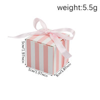Boîte à bonbons mini carrée rayée à faible MOQ avec ruban, contenant pour chocolats, idéale pour mariages, baby showers et anniversaires