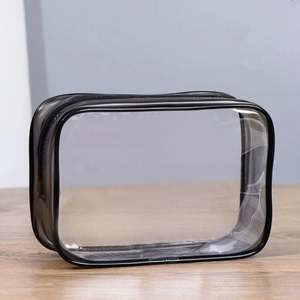 Bolsa de cosméticos impermeable transparente de moda de lujo promocional bolsa de cosméticos de almacenamiento de viaje con LOGOTIPO personalizado - Product Image 3