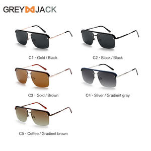 Nouvelles lunettes de soleil polarisées, monture en métal, noires, unisexes, protection UV400, grandes lentilles carrées, matériau TAC, design européen et américain - Product Image 2