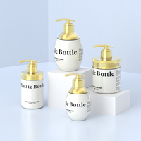 Cylindre de pompe doré en plastique de luxe de 300ml Conteneur de gel douche vide en plastique PET Bouteille de shampooing et de revitalisant avec pompe 500ML
