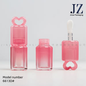 Jinze pronto per la spedizione di <span class=keywords><strong>tubi</strong></span> di imballaggio lucidalabbra trasparente a forma di cuore con 3ml grande Logo di Design della bacchetta - Product Image 5