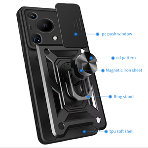 Protecteur d'objectif coulissant étuis de téléphone portable pour Huawei Pura 70 Ultra 70 <span class=keywords><strong>Pro</strong></span> Plus 70 5G TPU antichoc anneau de couverture de caméra béquille - Product Image 4