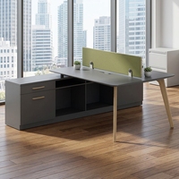 Poste de travail de bureau individuel moderne en bois avec cloison de séparation pour employé, ensemble de mobilier de direction de luxe