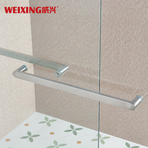 Porte de douche coulissante <span class=keywords><strong>double</strong></span> en <span class=keywords><strong>verre</strong></span> trempé encadrée d'un <span class=keywords><strong>cadre</strong></span> en alliage d'aluminium de 8 mm, installation facile - Product Image 5