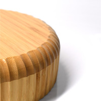 Bol à salade rond en bambou, bol à noix de coco en bois usine entrepôt fait à la main 100% aliments naturels Logo personnalisé écologique