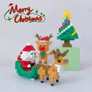 Juguete Educativo de Ensamblaje DIY, Tren de Papá Noel, Muñeco de Nieve, Bloques de Construcción de Micropartículas ABS 1:8, Regalo Perfecto - Product Image 4