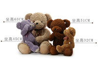 Ours en peluche brun timide en peluche, jouet en peluche, ours en peluche à articulation magnétique