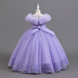S3498F Nuevo Vestido Largo para Niñas 2026, Vestido de Tul, Vestido de <span class=keywords><strong>Princesa</strong></span>, Vestido de Dama de Honor/<span class=keywords><strong>Disfraz</strong></span> para Actuación de Piano - Product Image 6