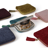 Nouvelle arrivée : Pochette de rangement portable carrée à fermeture éclair pour bagues, colliers et bracelets – Sacs à bijoux