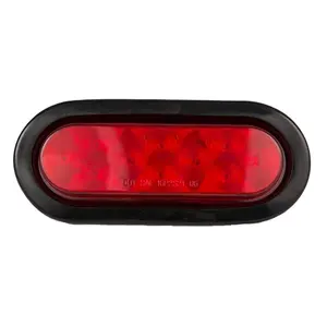 DOT SAE Emark 6 inci Oval merah 10 Piranha LED truk Trailer Stop mengubah lampu belakang untuk truk Trailer 10-30v