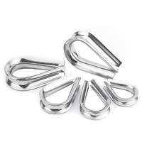Étriers de câble en acier inoxydable 304, polis miroir, pour quincaillerie de rigging, M2-M12, avec emballage simple