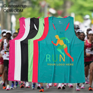 T-shirt de course à pied en maille à impression numérique personnalisée, 100 % polyester, séchage rapide, respirant - Product Image 1