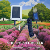 Capteur de température, d'humidité, d'EC, de NPK, de salinité et de pH du sol 8-en-1 avec panneau solaire, alimenté par énergie solaire, pour serveur et logiciel gratuit