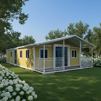 Maison conteneur extensible de 40 pieds, préfabriquée, mini-maison, bureau, hôtel, populaire, en promotion, avec mur rideau en verre, toit en pente, pavillon de 3m