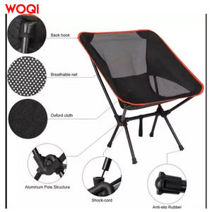 เก้าอี้พับสำหรับตั้งแคมป์กลางแจ้ง Woqi โครงอะลูมิเนียม ผ้า Oxford พกพาสะดวก สีส้ม - Product Image 2