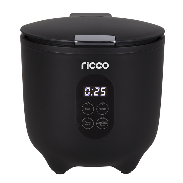 Smart Multi-Function Electric Rice Cooker 1L Black Color Digital Timer Control Europe Market Ceramic Coating Inner Pot Plastic