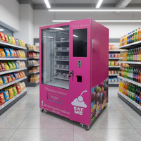 Distributeur automatique de boissons et de collations Junxin grande capacité, conforme ADA, 200-300 articles, paiement par pièces, QR code, carte, 4G/5G/Wi-Fi pour bureau