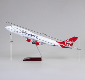 โมเดลเครื่องบินเรซิ่น บีอีโอ <span class=keywords><strong>747</strong></span>-<span class=keywords><strong>400</strong></span> ของเวอร์จินแอตแลนติก ขนาด 1/150 ยาว 47 ซม. พร้อมล้อเหวี่ยง - Product Image 1