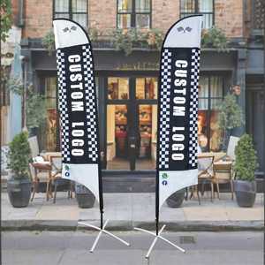 Drapeau plume personnalisé avec mât, bannière publicitaire extérieure double face, drapeau de plage - Product Image 1