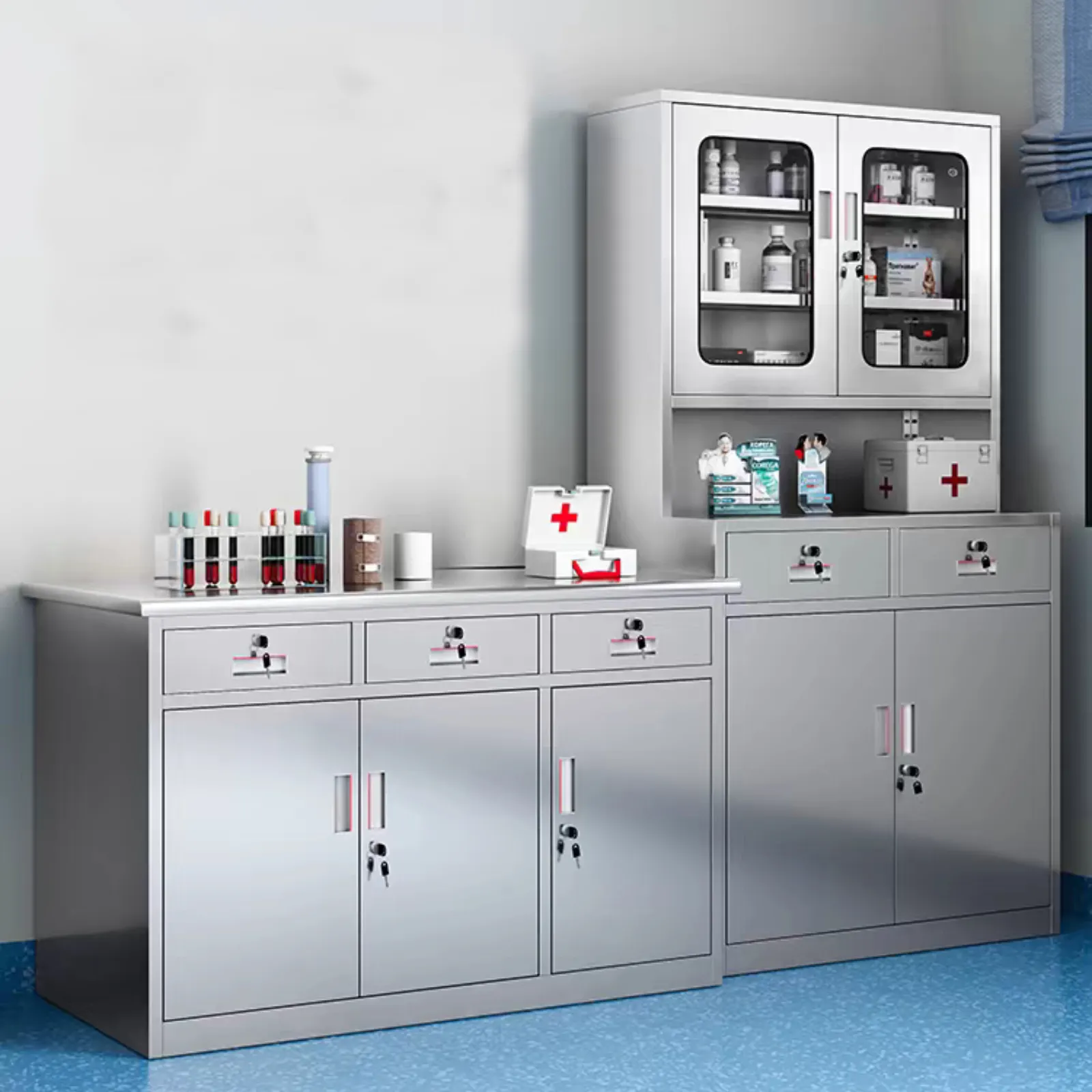 Stainless Steel Premium Pharma Dental Hospital Operating Room Storage Medicine Medical Instrument Cabinets