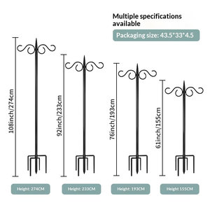 Crochets de <span class=keywords><strong>berger</strong></span> doubles pour l'extérieur, poteau d'alimentation pour oiseaux robuste de 108 pouces avec base à 5 branches, crochet de <span class=keywords><strong>berger</strong></span> réglable - Product Image 6