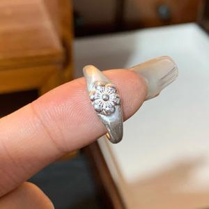 Anillo de plata maciza S925 con diseño de flor de ciruelo chino, estilo retro, patrón geométrico, anillo pequeño de alta gama, regalo para novia - Product Image 2