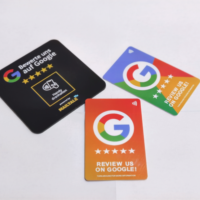 Tarjeta de Visita RFID NFC para Redes Sociales, Chip 213, Resistente al Agua, 13.56MHz, PVC, Silicona, Pivote, Tarjeta en U, Reseña de Google Maps, Acabado Brillante/Mate