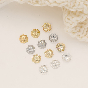 ใหม่ถุงทอง18K สีสูงทองแดงชุบทองแท้ดอกไม้กลวงยืน DIY ลูกปัด spacer สร้อยข้อมือลูกปัดเครื่องประดับลูกปัดทำ - Product Image 1