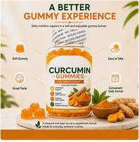 Wetenschappelijk ondersteunde geavanceerde formule gemengde vruchten kersensmaak curcumine gummies