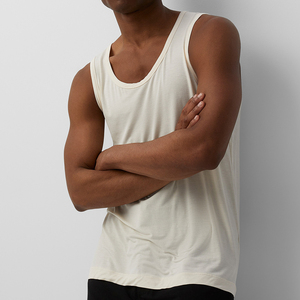 Canotta in cotone organico per <span class=keywords><strong>uomo</strong></span> girocollo canotta da <span class=keywords><strong>uomo</strong></span> canotta in bambù da <span class=keywords><strong>uomo</strong></span> magliette naturali senza maniche - Product Image 2