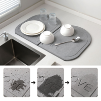 Tapis de bain en diatomite CC à absorption automatique d'eau et surface antidérapante pour usage domestique