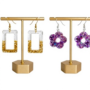 Modernos Pendientes de Aro de Resina para Mujer, Bonitos Colores de Mármol Naranja, Rosa, Verde y Azul, Diseño Geométrico, Joyería Elegante para Mujer - Product Image 5