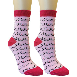 Nuovi Calzini da Donna alla Moda in Maglia Jacquard di Cotone, <span class=keywords><strong>Divertenti</strong></span> Calze Natalizie con Motivo a <span class=keywords><strong>Seno</strong></span> Femminile - Product Image 3