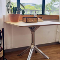 Nouvelle table à manger et table basse en aluminium de conception industrielle avec pieds en forme de fourche, pour la maison, les magasins et les espaces commerciaux