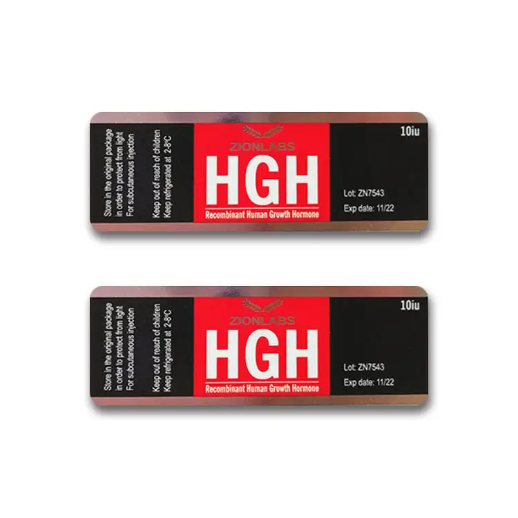China gran oferta de holograma 10ml medicina esteroide polvo de crecimiento humano HGH viales de hormona botella etiqueta