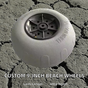 Roues de plage en PU personnalisées de 9 pouces, pneus pour VTT et camping-cars, roues pneumatiques en polyuréthane pour extérieur, avec protections de filetage extra-résistantes - Product Image 2