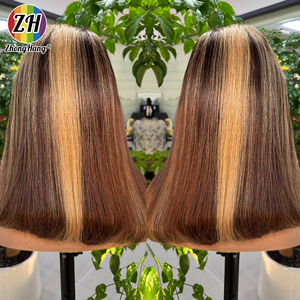 ไฮไลท์บ๊อบ P4/27 สีใสสำหรับวิกผมลูกไม้ 13x6 ผมแท้บราซิล วิกผมบ๊อบสั้น 1 ชิ้น ความหนาแน่น 150% 250% - Product Image 3