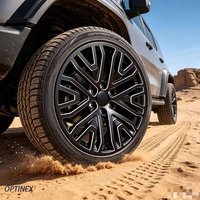 Jantes forgées personnalisées noires brillantes à bords usinés en treillis 18 19 20 21 22 pouces 6x139.7 5x120 5x127 5x130 pour SUV Land Rover