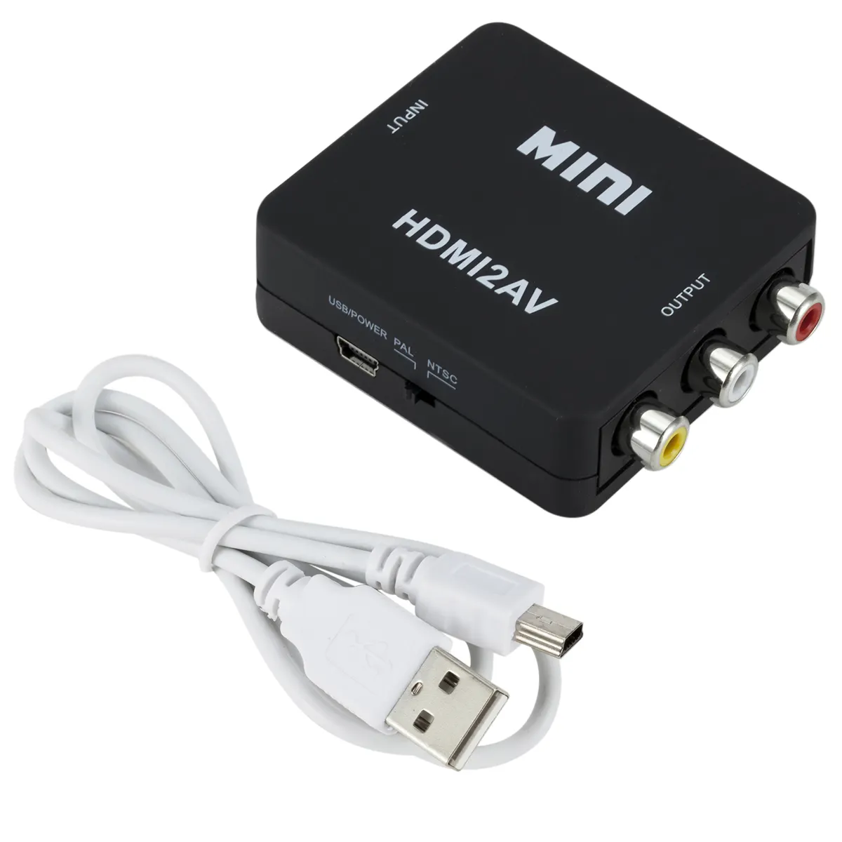 Supporting PAL/NTSC with USB Charge Cable HDMI 1080P to RCA AV 3RCA CVBs Composite Video Audio Converter Adapter