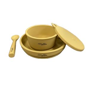 Plato/cuenco de silicona para bebé, juego de alimentación de succión, cuchara de silicona/aperitivos/taza flexible para niños, suministros con precio de fábrica - Product Image 4