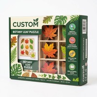 Rompecabezas Montessori OEM Personalizado con Botones de Hojas, 3 Tipos de Hojas de Plantas, Juego de Emparejamiento de Contornos de Hojas, Biología, Sensorial, Educativo