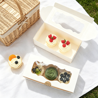 Boîtes à gâteaux roulés personnalisées OEM/ODM, boîtes d'emballage jetables blanches pour boulangerie avec fenêtre ondulée