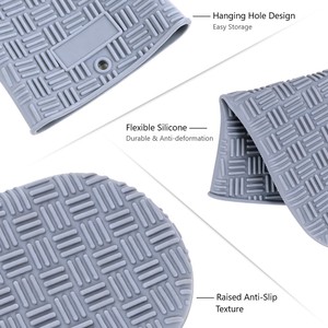 Gants <span class=keywords><strong>de</strong></span> <span class=keywords><strong>cuisine</strong></span> en silicone <span class=keywords><strong>de</strong></span> qualité alimentaire sans BPA, antidérapants, à motif texturé, résistants à la chaleur, pour la cuisson au four - Product Image 3