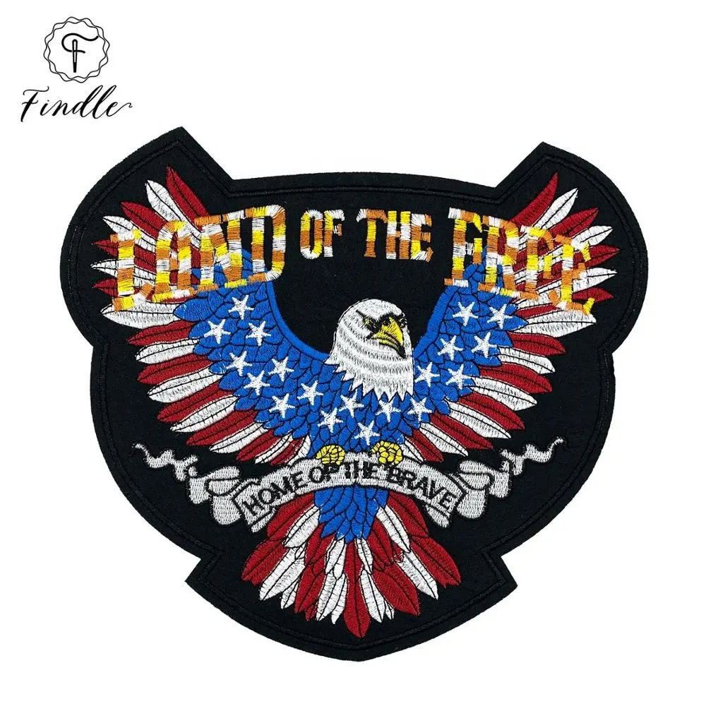 Quality guaranteed hige quality biker style eagle patches embroidery