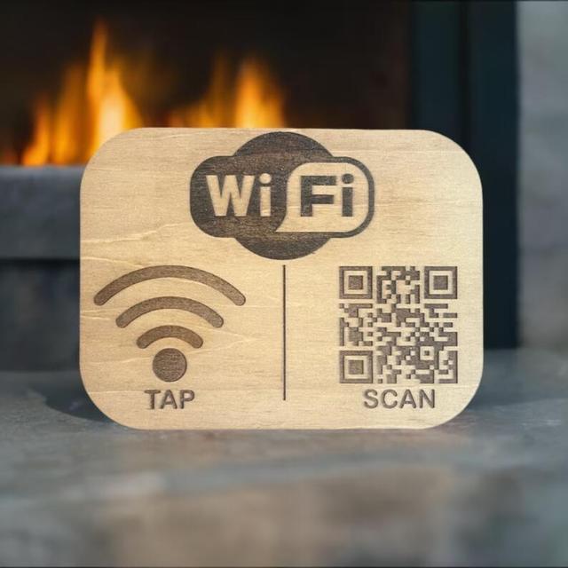 Programmable Custom QR Code Wifi Sign Wooden NFC Plate