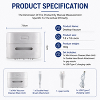 Aspirateur de bureau léger et portable, rechargeable par USB, pour hôtel, bureau, petits débris, particules, poussière, nettoyage rapide