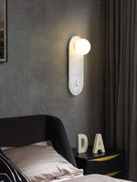 Lampe murale LED en marbre au design créatif postmoderne nordique, pour salon, chambre à coucher, chevet, hôtel, couloir, forme de coquille